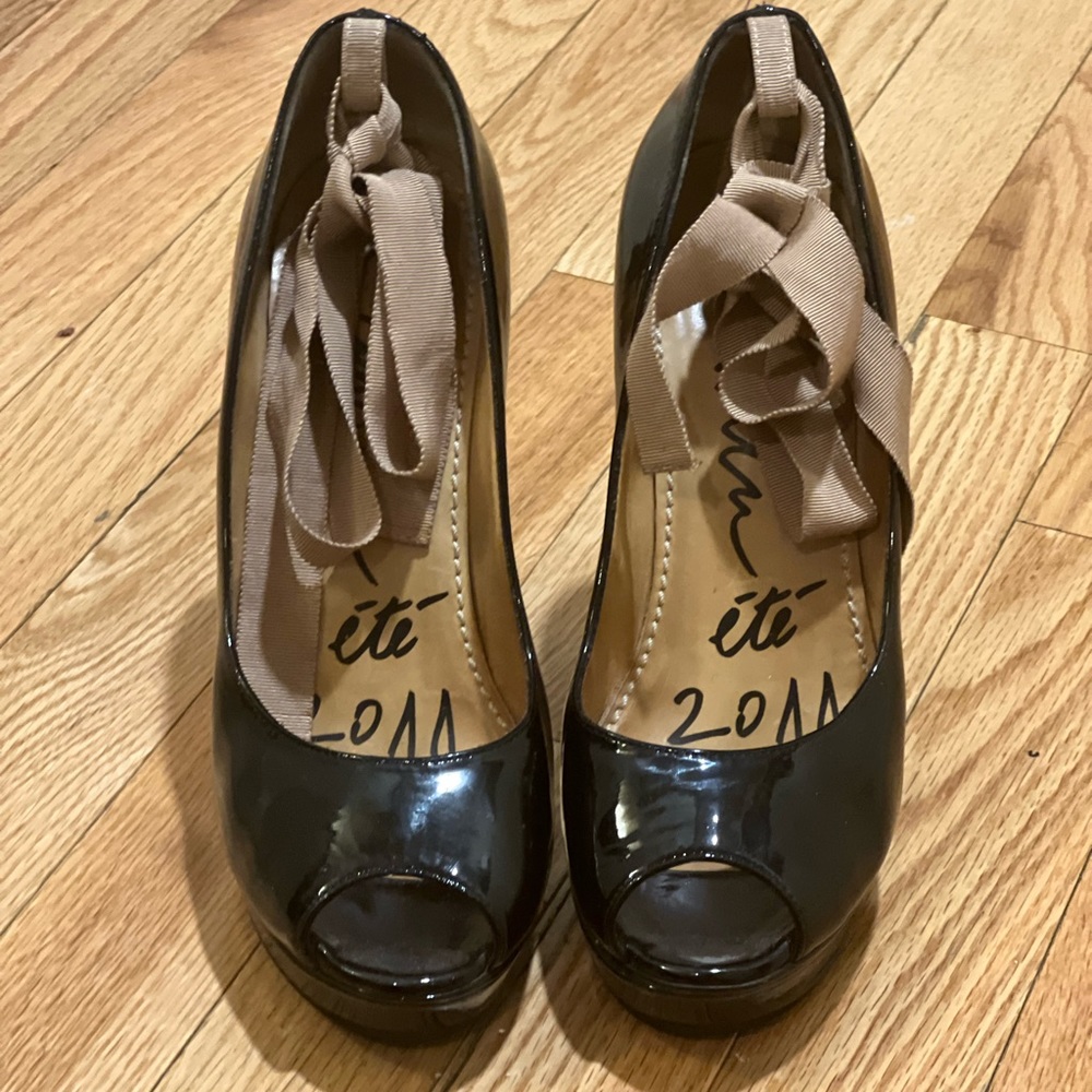 LANVIN Patent Leather Wedged Platforms